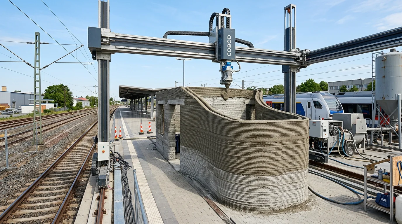 JR東日本が小佐野駅を3Dプリンター現場直施工｜27年3月供用へ